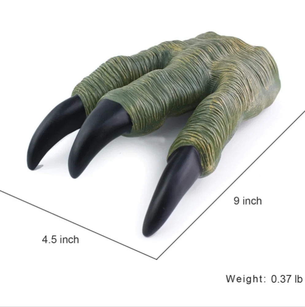 2 Dino Velociraptor Rubber Realistic Jurassic Claws